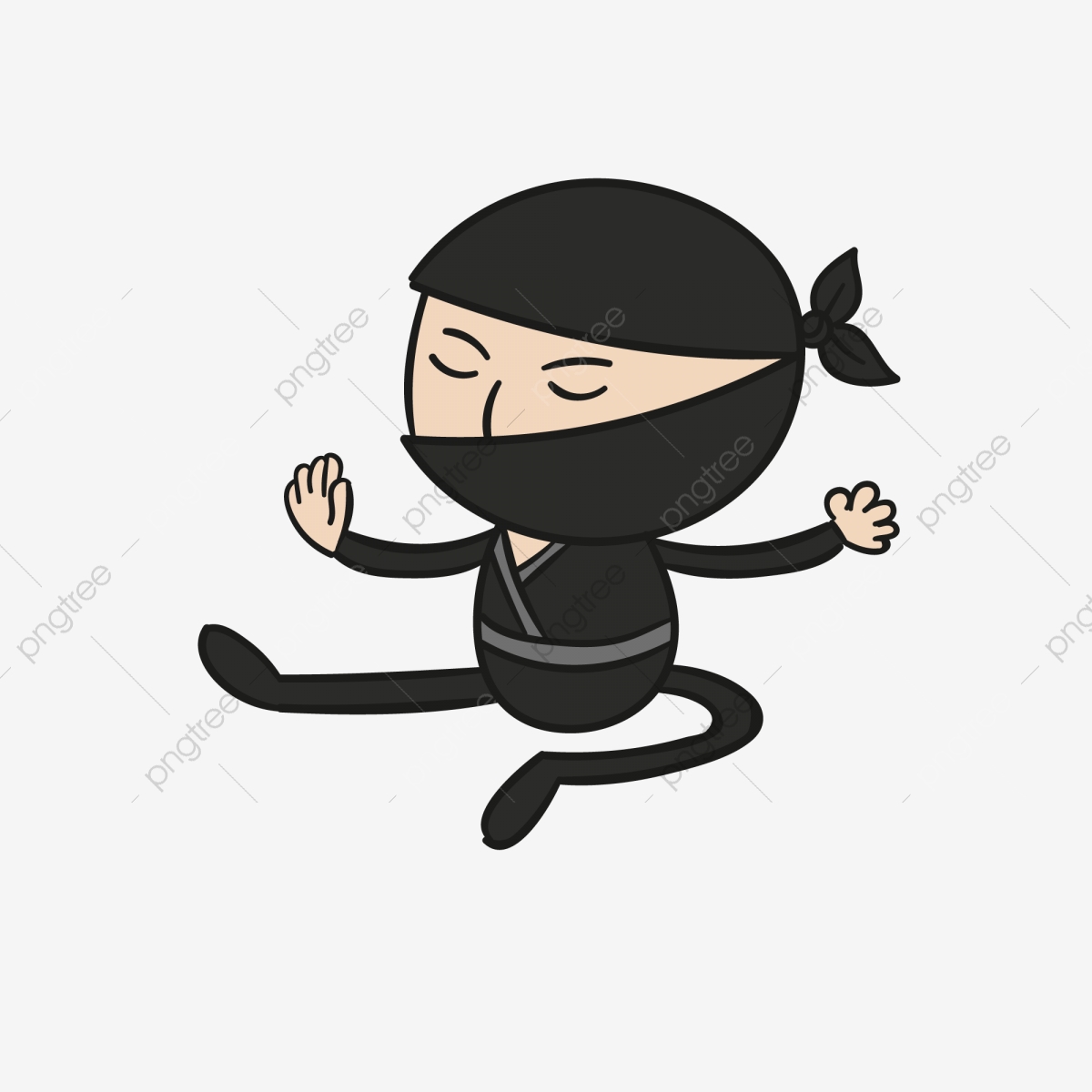 Ninja clipart jumping. Japanese cartoon 