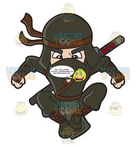 A . Ninja clipart jumping