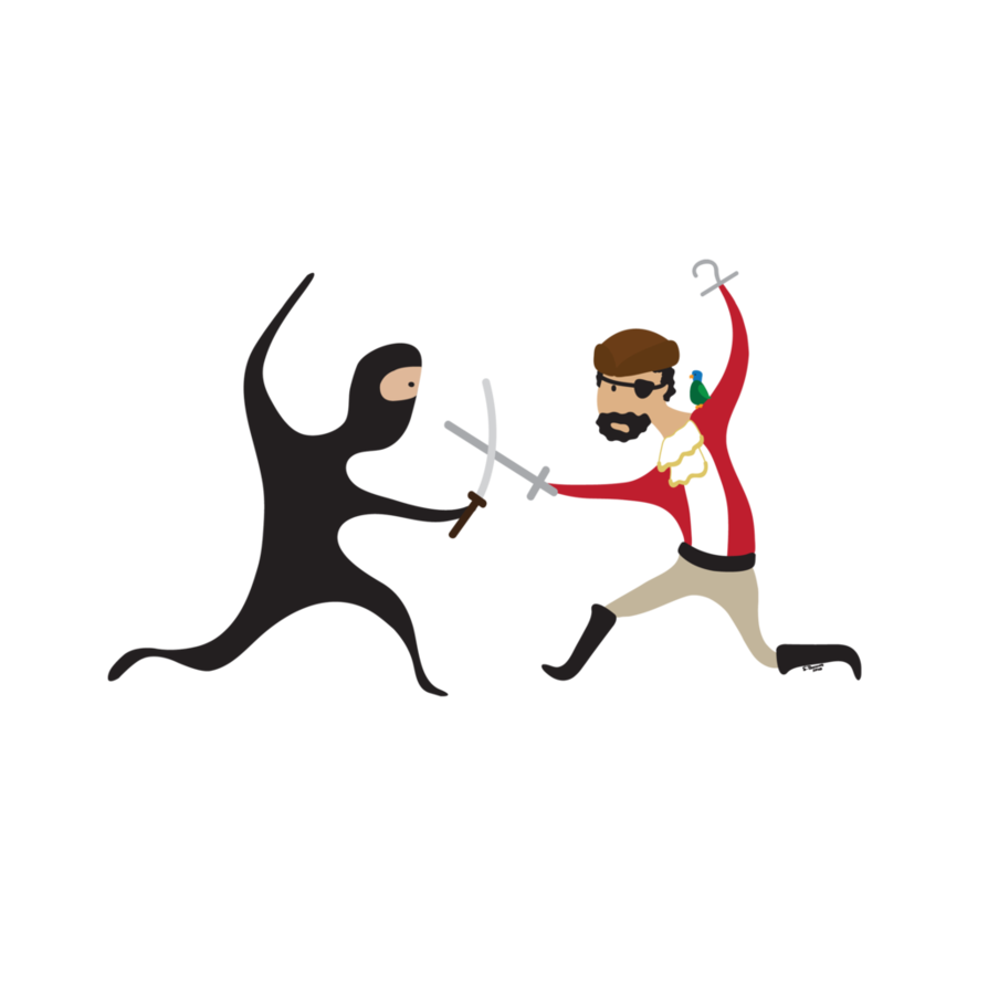 Ninja clipart jumping. Pirate vs by majorwhoabutwhy