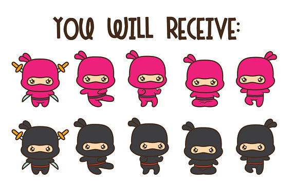 Ninja clipart kawaii. Clip art 