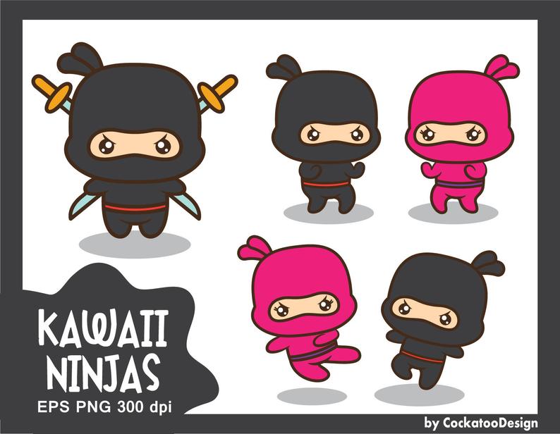 Ninja clipart kawaii. Clip art party cute