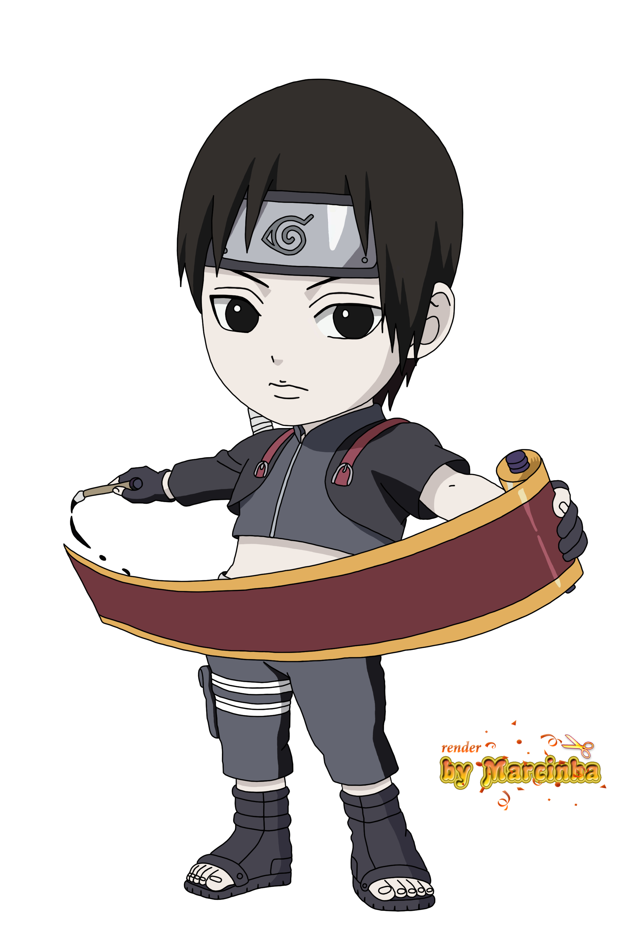 Ninja clipart sai. Render chibi by marcinha
