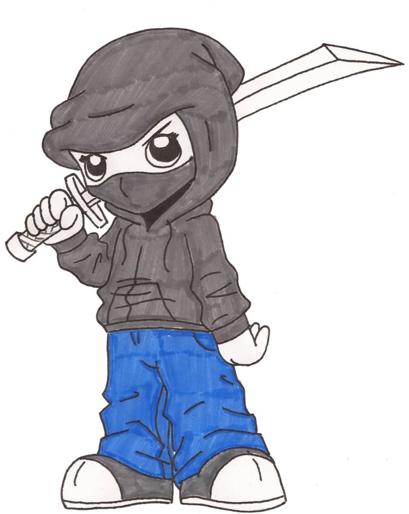 ninja clipart simple cartoon