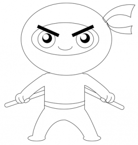 ninja clipart simple cartoon