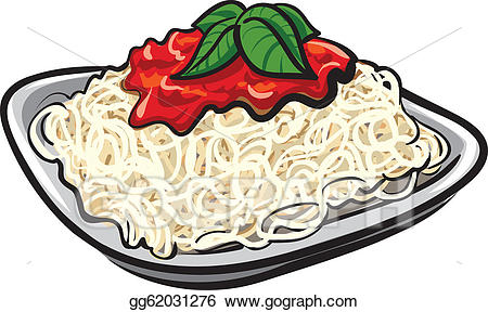 Noodle clipart spaghetti sauce. Vector illustration with tomato