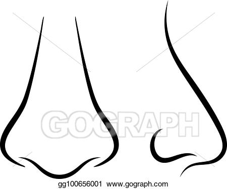 Vector human icon front. Nose clipart illustration