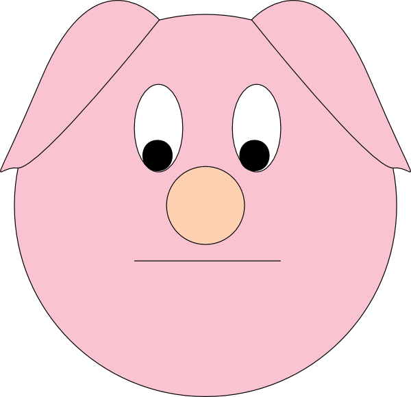 Sad cartoon clip art. Nose clipart piggy