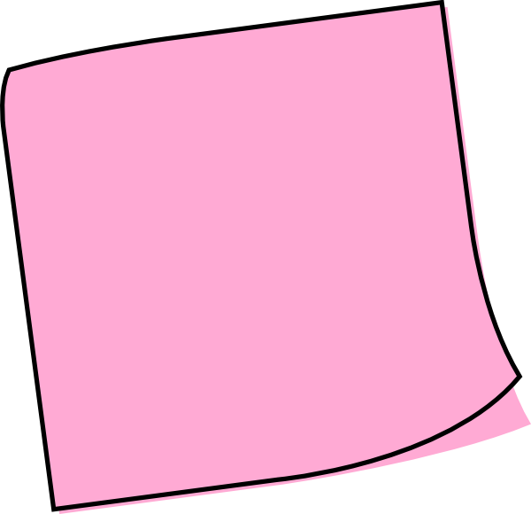 pink clipart sticky note