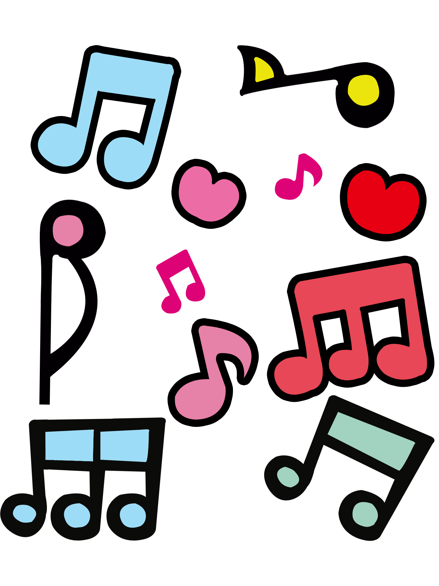Musical cartoon transprent png. Note clipart music pink