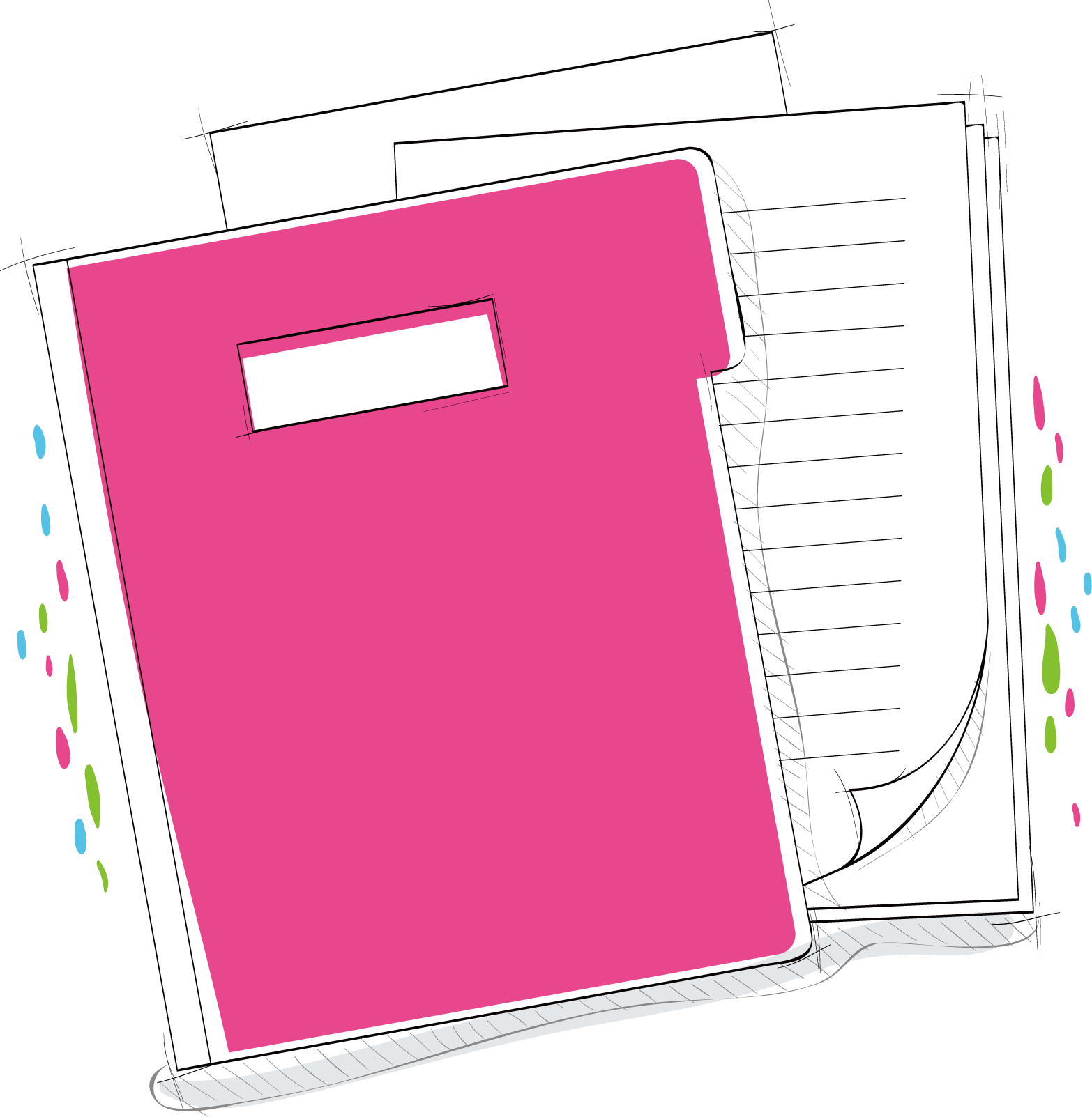 pink clipart notepad