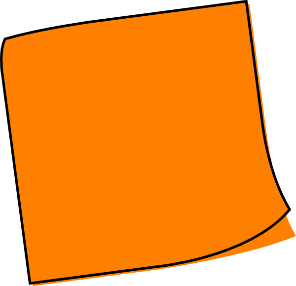 Note clipart posted note. Orange sticky clip art