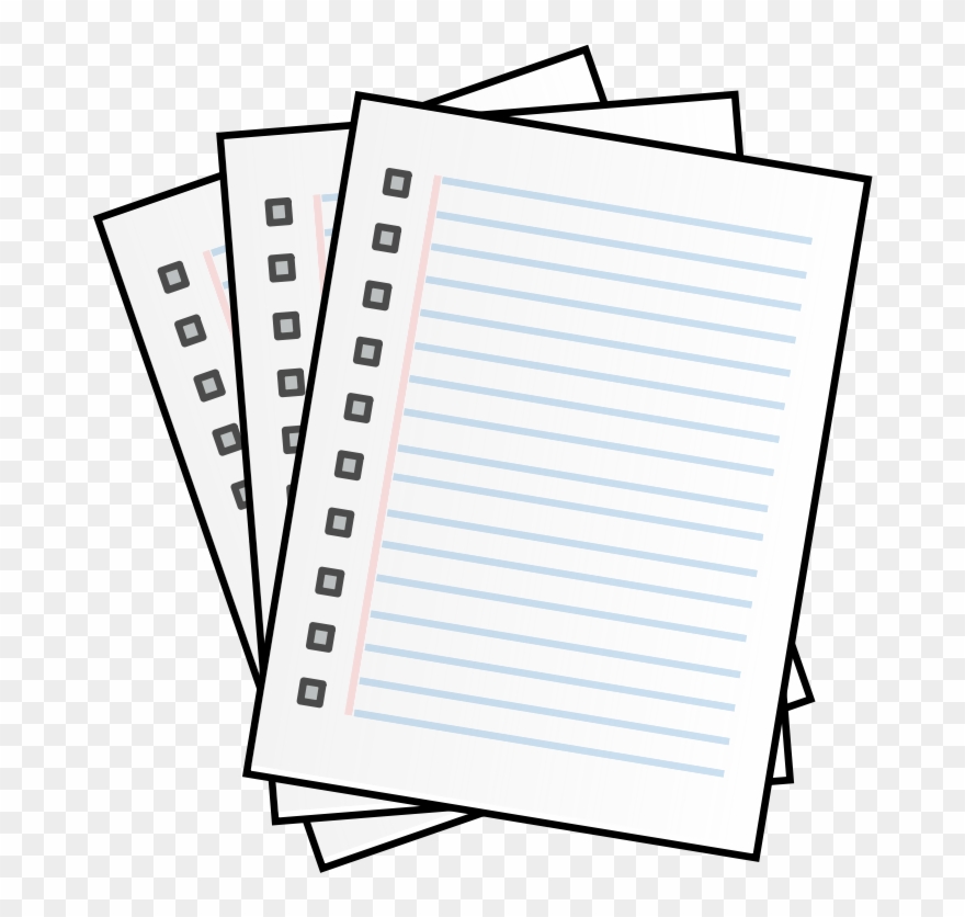Take page of writing. Note clipart school papers