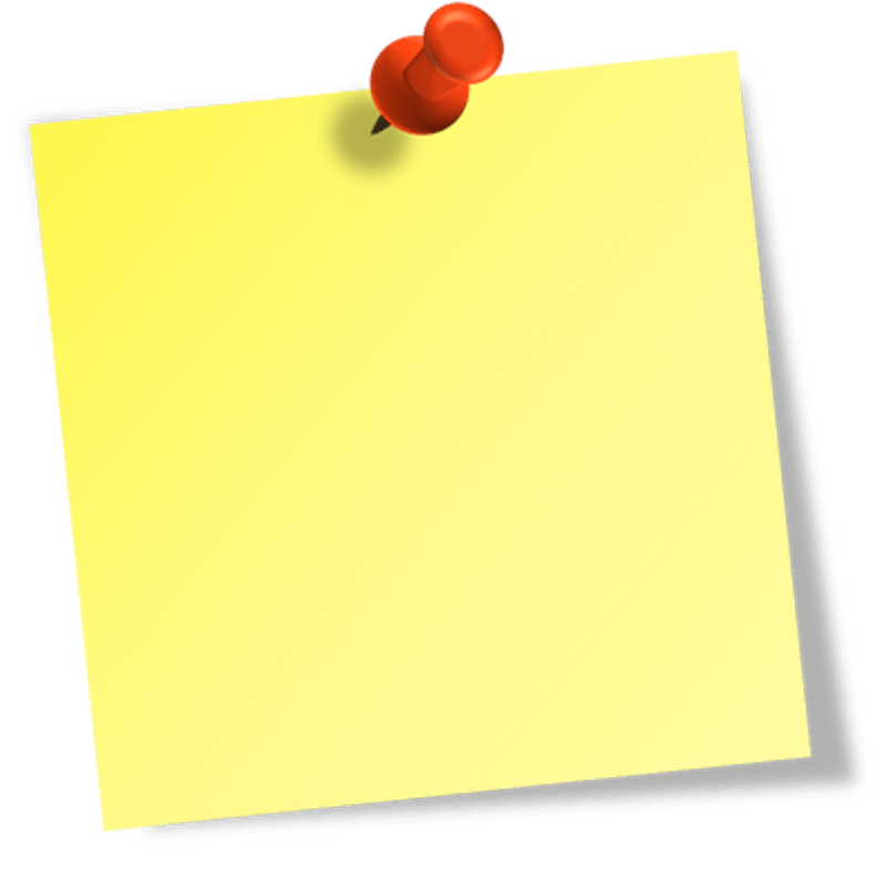Large with red pin. Paper clipart sticky note