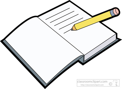 Office open with pencil. Notebook clipart animated