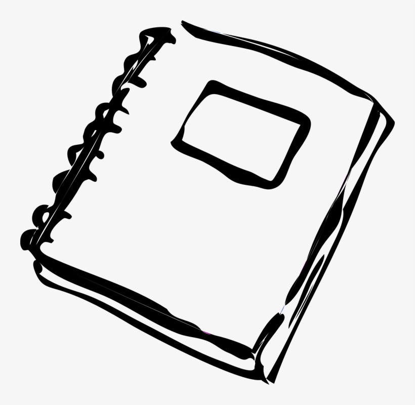 notebook clipart black and white