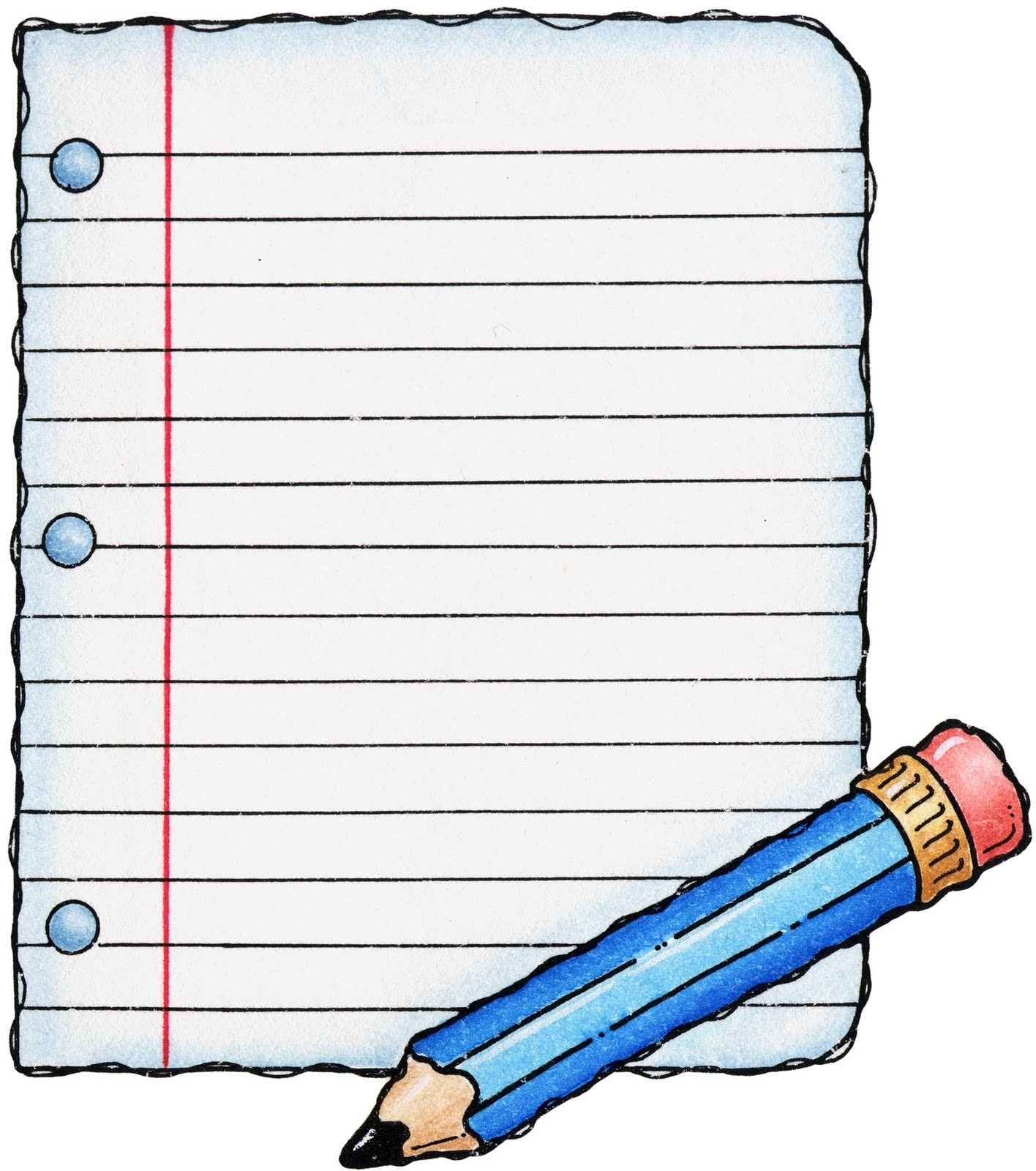 notebook clipart paper and pencil