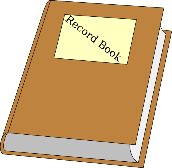 Book clip art at. Record clipart paper record