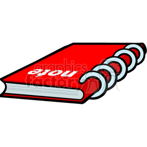 Notebook clipart red notebook. Royalty free 