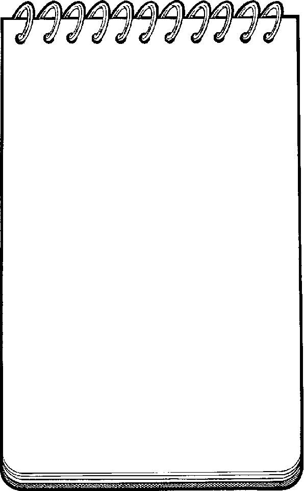 notepad clipart black and white