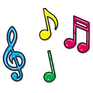 notes clipart colourful music