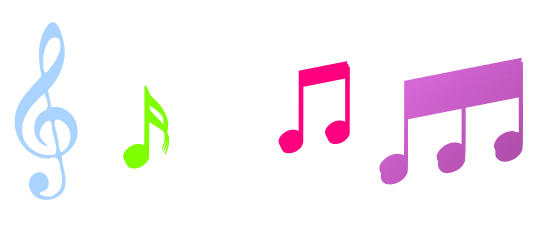notes clipart colourful music