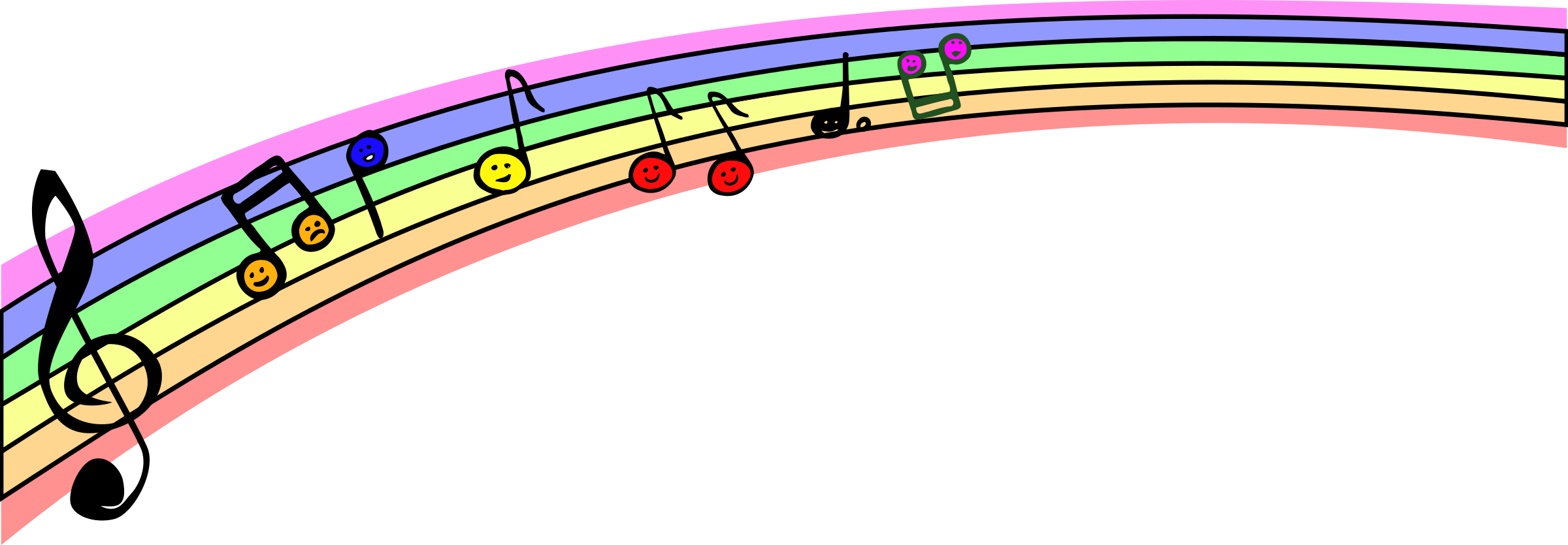 Notes clipart line. Music colored free on