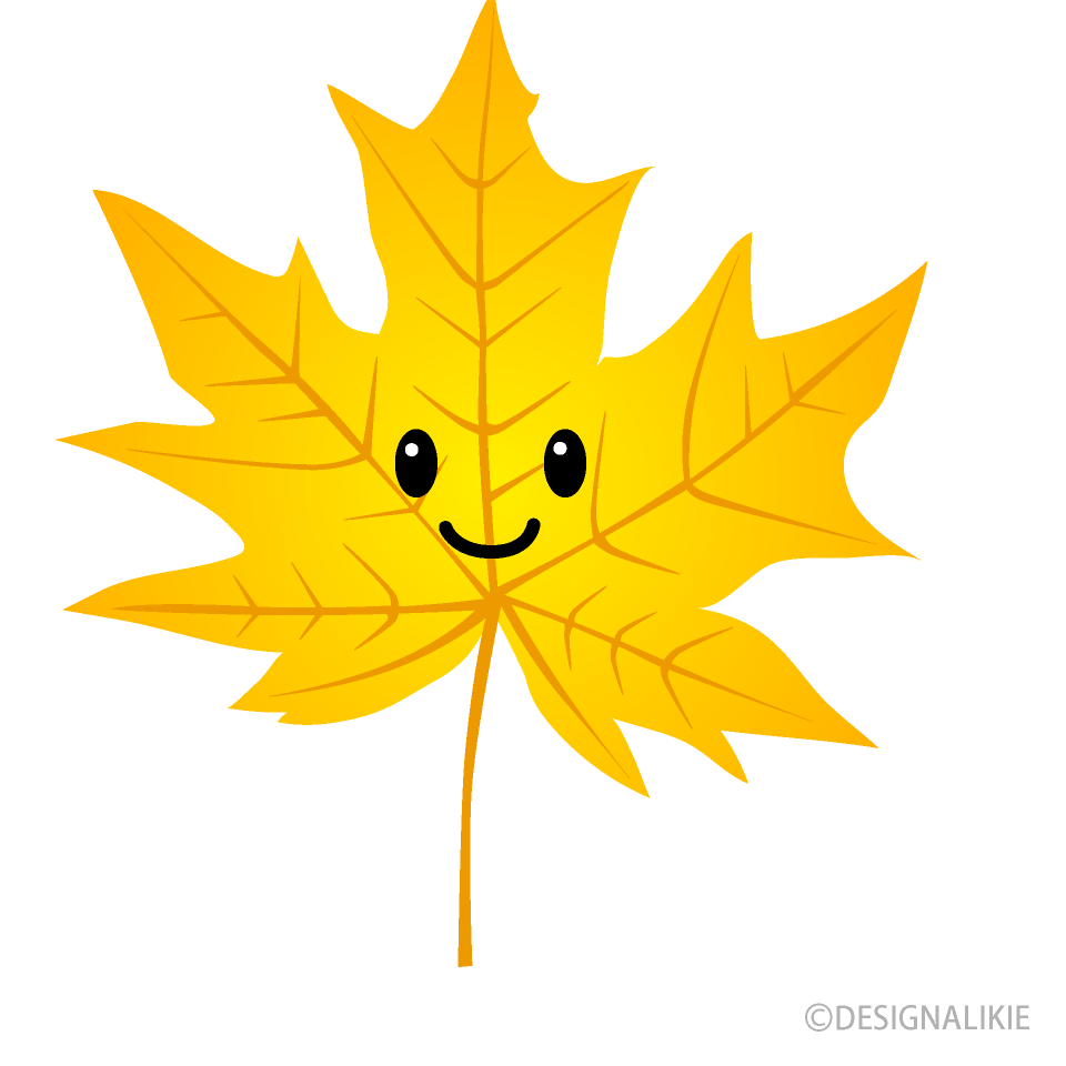 November clipart green fall leaves. Cute yellow maple leaf