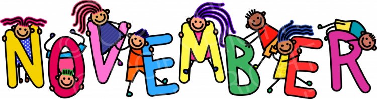 November clipart month year. Kids of the clip