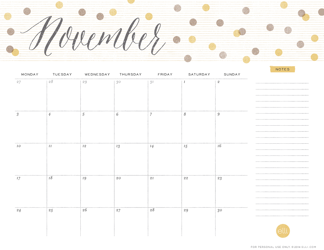 november clipart monthly calendar