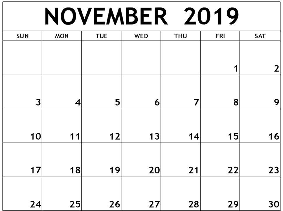 november clipart monthly calendar