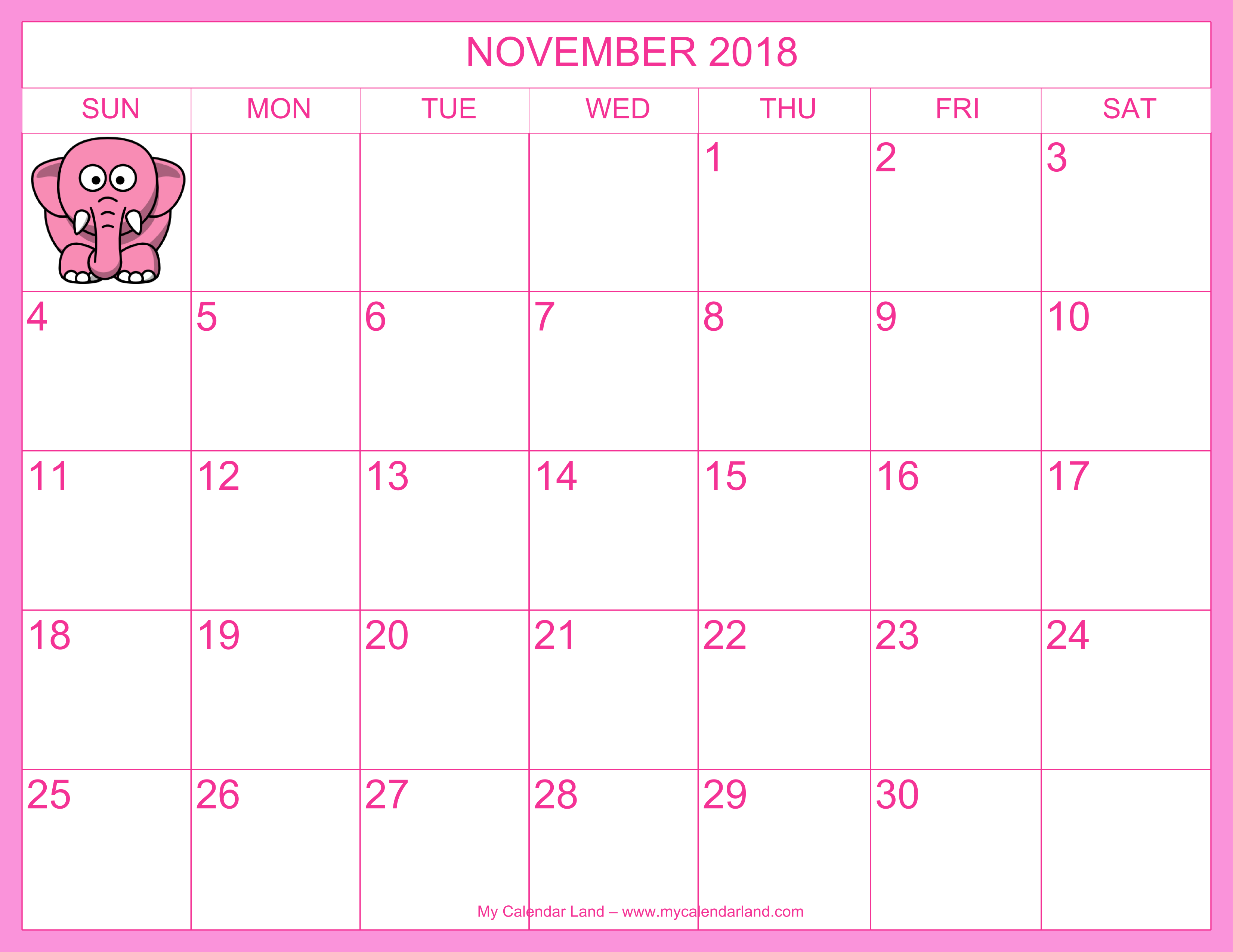 November clipart monthly schedule. Calendar my land 