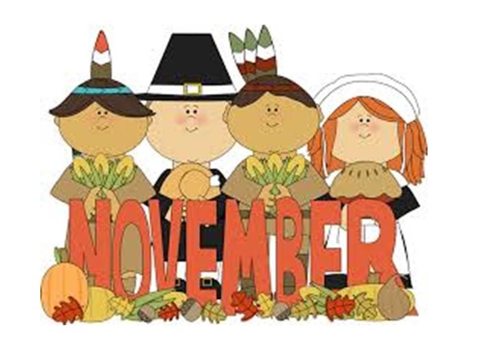 Month of free printable. November clipart monthly schedule