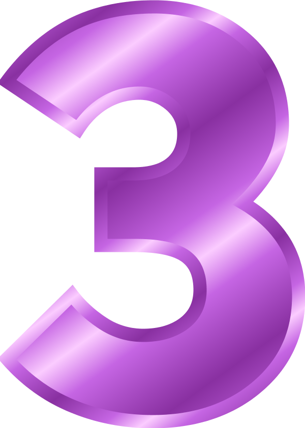 3 clipart individual number. Large 