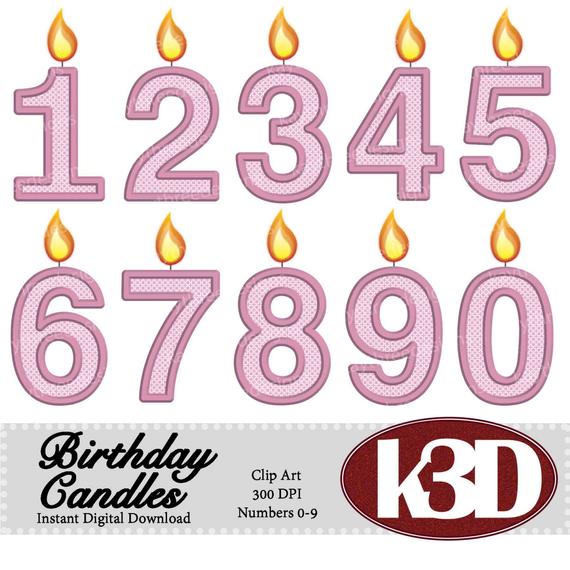 Number 1 clipart birthday number 5. Happy pink candle candles