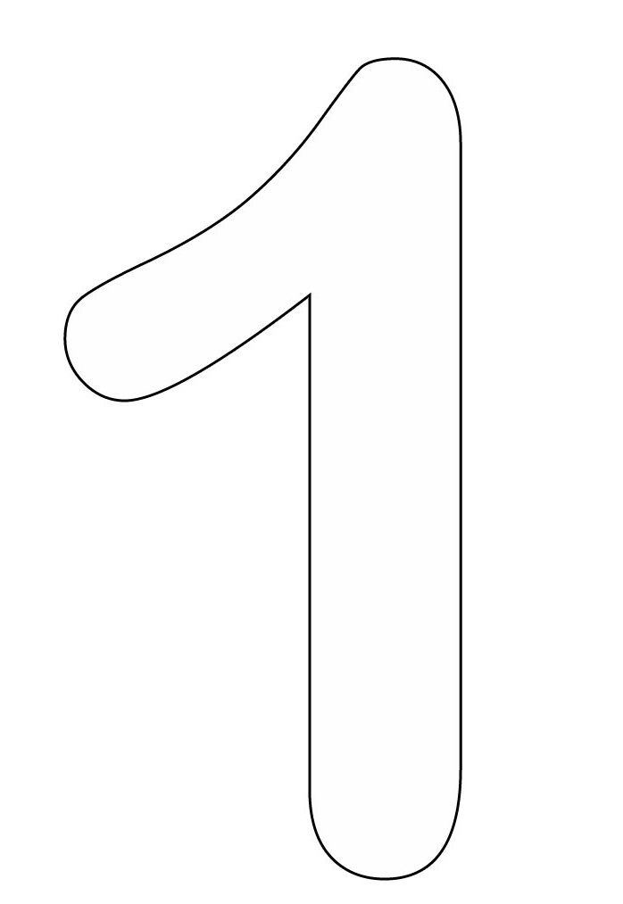 number 1 clipart colouring