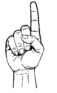 number 1 clipart hand