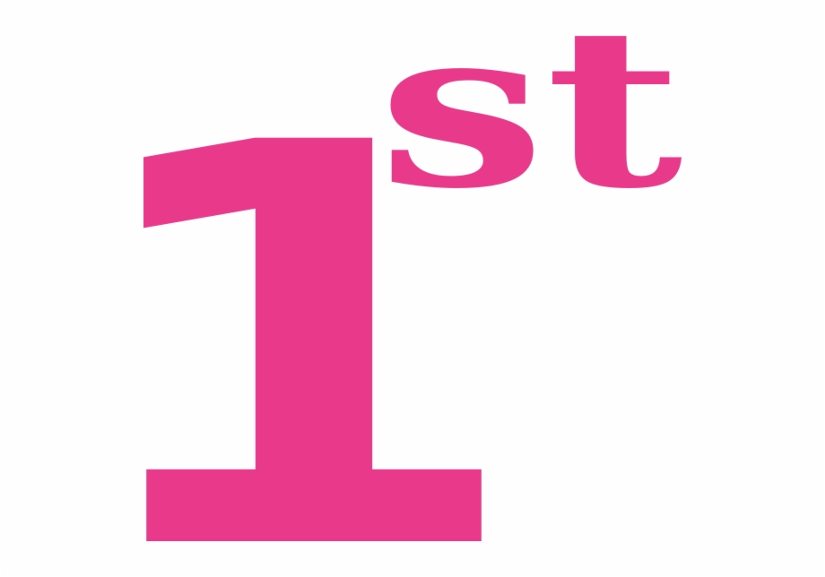 St pink png free. One clipart number 1st