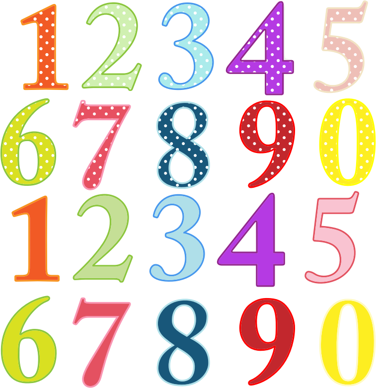Number 1 clipart numerical number. Colorful numbers medium image