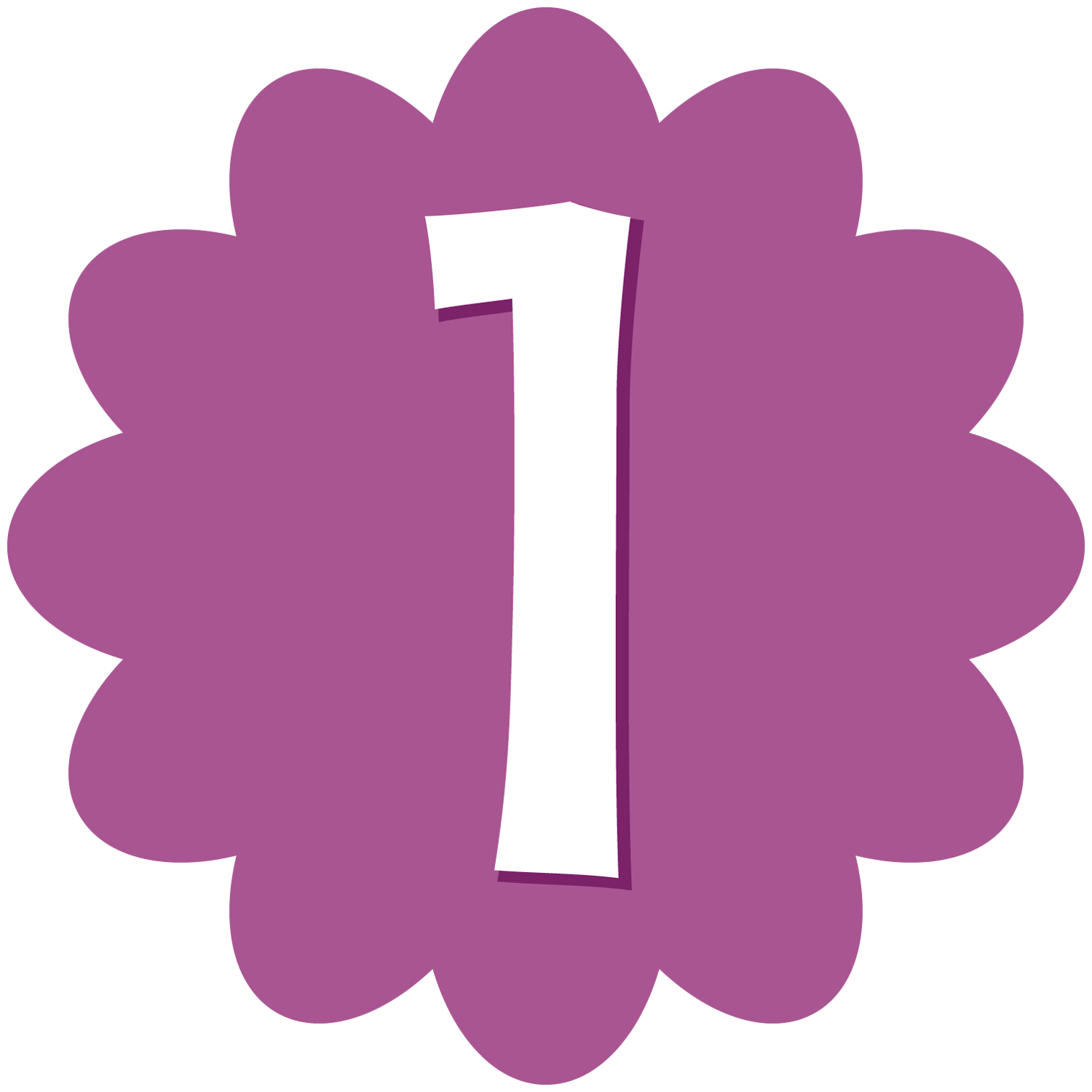 number 1 clipart purple