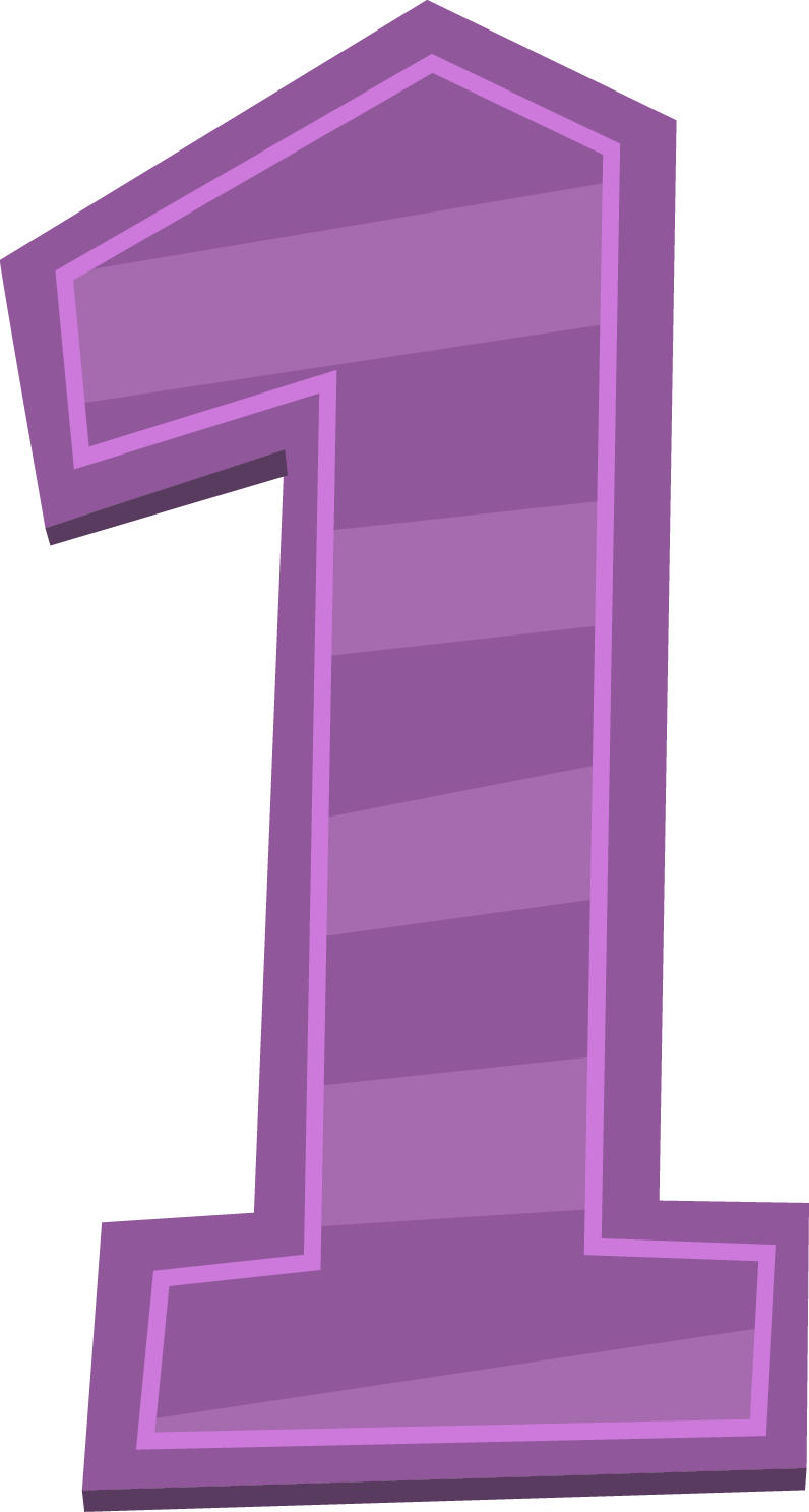 one clipart purple
