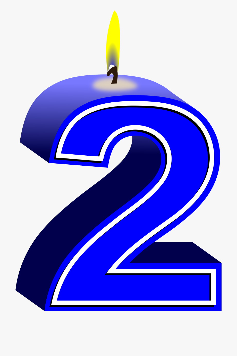 number 2 clipart 2 candle