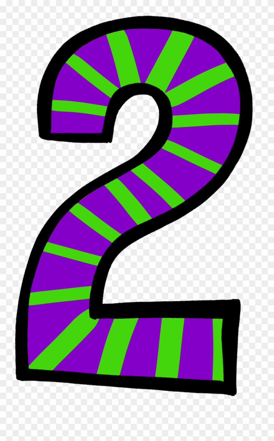 2 clipart number. Birthday purple and green