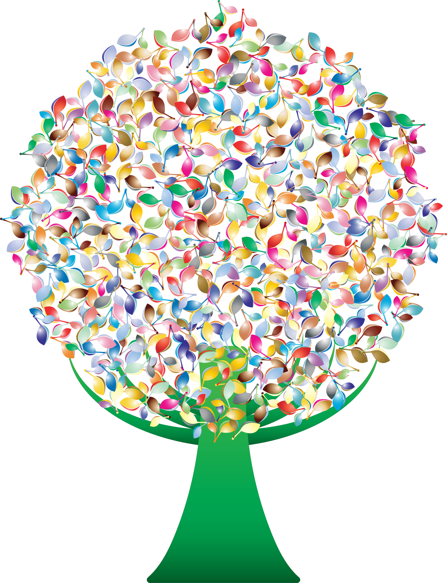 Prismatic green tree no. Number 2 clipart abstract