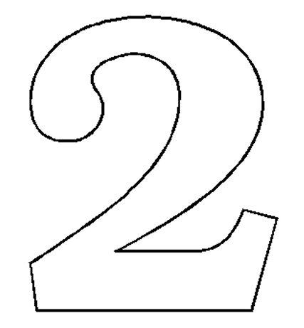 number 2 clipart block