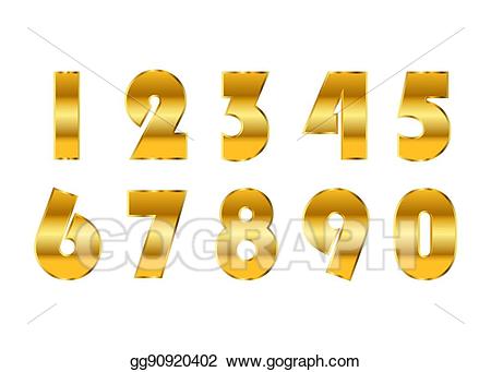 Number 2 clipart bright. Vector art gold numbers