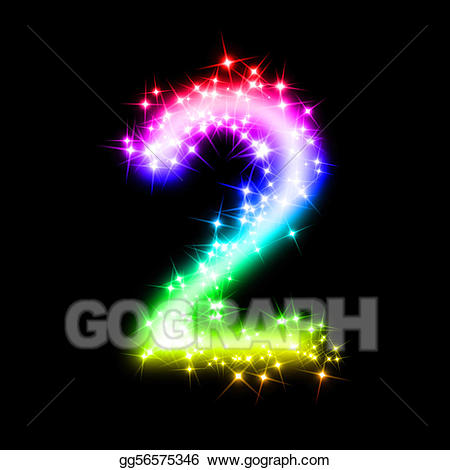 Stock illustration glitter illustrations. Number 2 clipart glittery