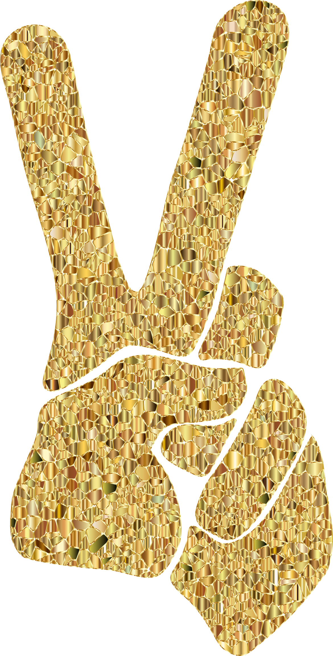 Tiled peace sign silhouette. Number 2 clipart gold