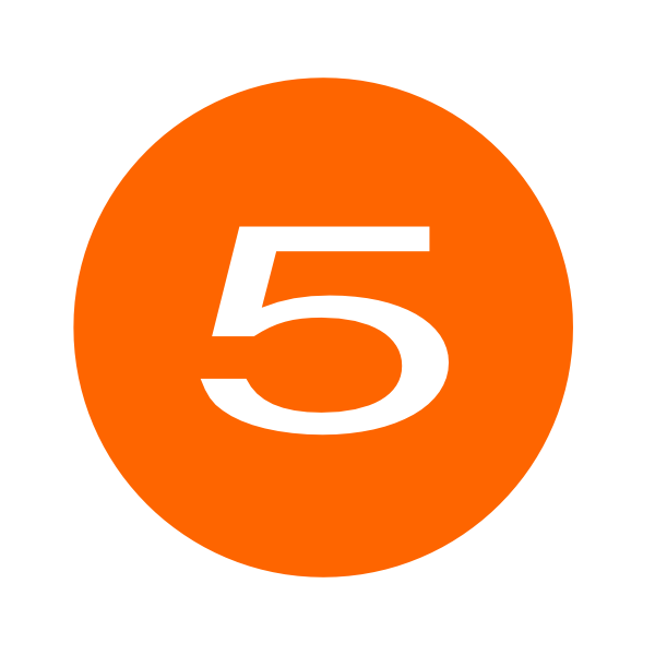 5 clipart orange number