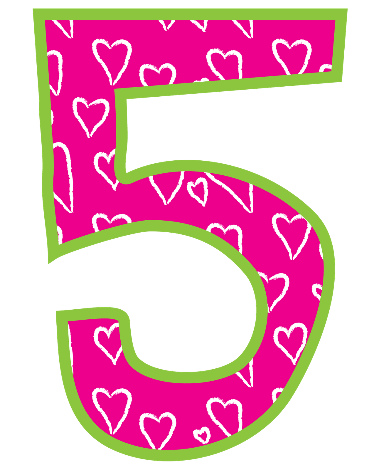 number clipart pink