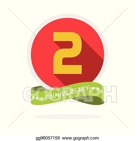 Vector stock anniversary nd. Number 2 clipart second